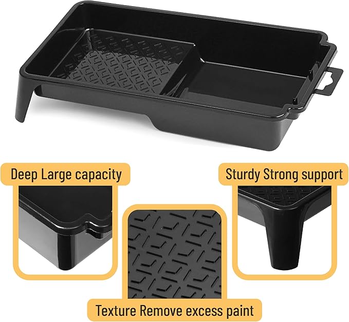 Bates- Paint Tray Liner, 4 Inches, One Plastic Paint Tray with 20 pcs Paint Pan Liners, Paint Pans Trays, Disposable Paint Tray, Paint Roller Tray Liners, Paint Trays for Painting Walls