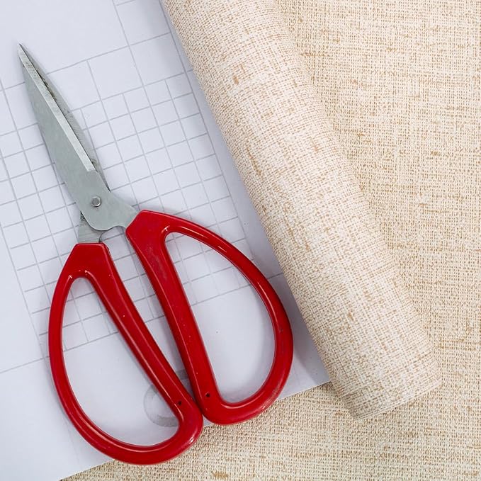Beige Grasscloth Peel and Stick Wallpaper Textured 15.7in x 196.8in | Faux Linen Wallpaper Peel and Stick Vintage Grasscloth Contact Paper Self Adhesive Removable Contact Paper for Bedroom Vinyl