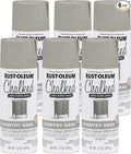 Rust-Oleum Country Gray Chalked All-in-One Ultra Matte Spray Paint | One Coat Coverage | No Primer, Sanding, Or Topcoat Needed | Easy Spray Application | Made in USA | 12 OZ | 6 Pack