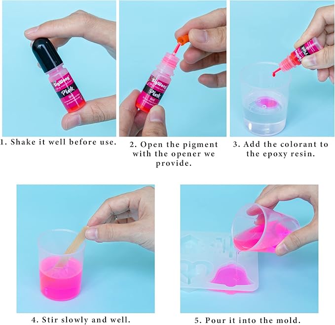Epoxy Resin Pigment - 36 Color Liquid Translucent Colorant, Highly Concentrated Dye for DIY Jewelry Making, AB Coloring Paint, Craft 6ml Each