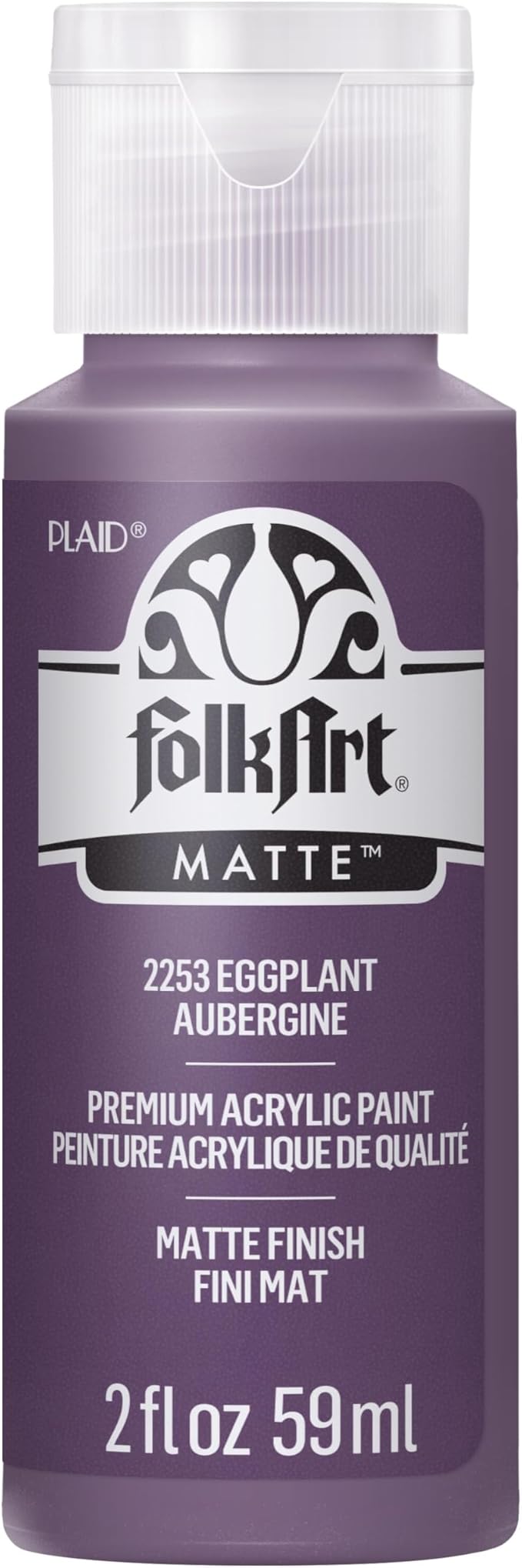 FolkArt Acrylic Paint in Assorted Colors (2 oz), 2253, Eggplant