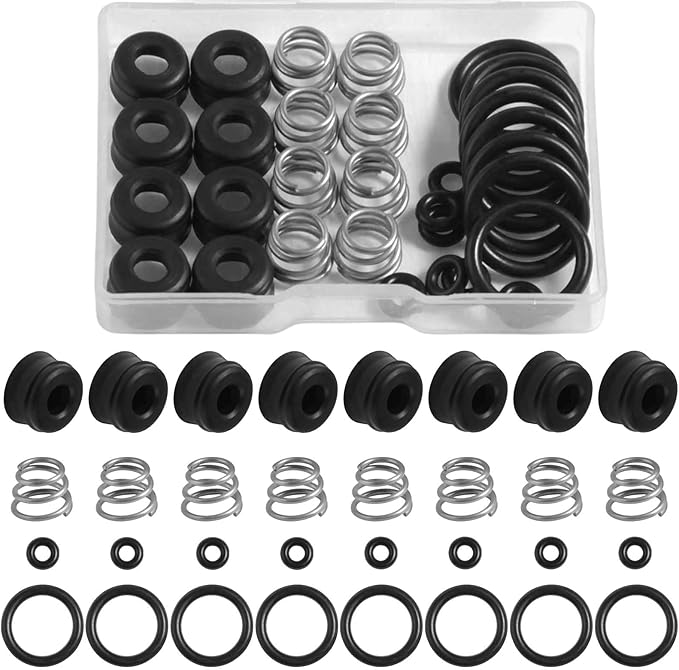 8 Pack Spring Kit Faucet Stem Assembly Repair Kits Replacement Seats and Springs Faucet Seat Repair Kit for Kitchens, Bathrooms, Bathtubs, Shower Faucets Applications