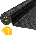 8x20 FT Garage Floor Mat, 2.8mm Thickened PVC Flooring Roll for Under Car, 160 SQFT Diamond Plate Black Garage Mats for Garage, Warehouse, Basement, Gyms, Trailer（Included Tapes）