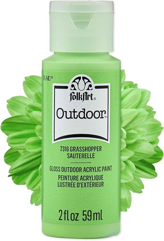FolkArt Outdoor Acrylic Craft Paint, Gloss Finish, Grasshopper, 2 fl oz