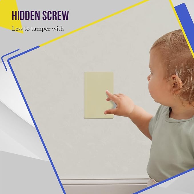 ENERLITES Screwless Blank Wall Plate, Child Safe Blank Device Outlet Cover, Standard Size, 1-Gang 4.68" x 2.93", Polycarbonate Thermoplastic, UL Listed, SI8801-I-5PCS, Glossy, Ivory, 5 Pack
