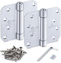 Satin Door Hinges Self Closing Hinge Auto Close Hinge Outlet Hardware Adjustable Spring Loaded Hinges 5/8" Radius Corner for Commercial Grade Self-Closing, UL Listed 3 Pack