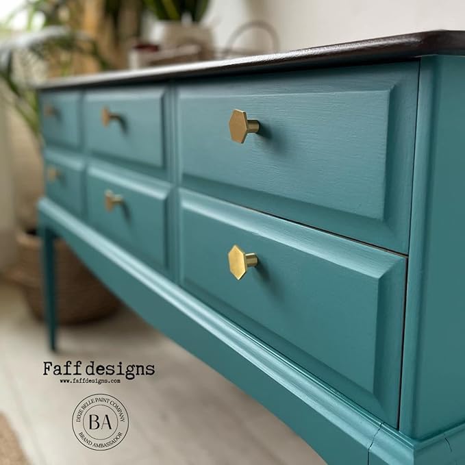 Dixie Belle Silk All-in-One Mineral Paint - Mirage (4oz) - Calm Blue-Green Water Based Built-In Primer + Topcoat for Wood + Metal - Durable Furniture Paint - Low Reflective Finish