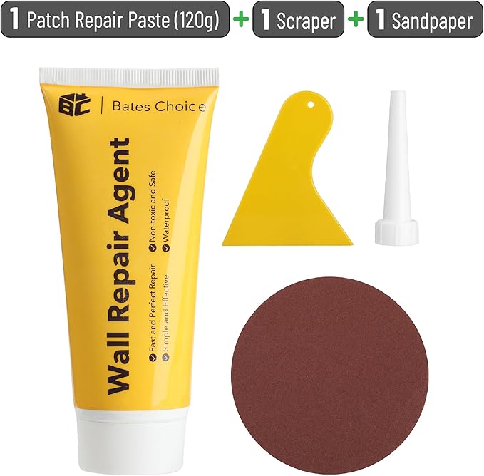 Bates- Drywall Repair Kit, Wall Spackle Repair Paste(120g), Drywall Patch Kit, Spackle for Drywall Hole Filler, Wall Putty Hole Repair, Spackle Wall Repair Kit, Hole Filler Putty for Walls