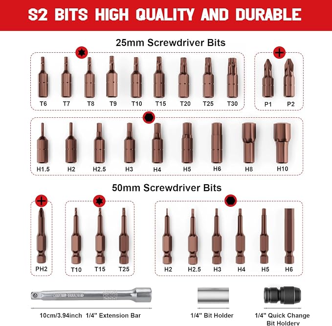 Digital Torque Screwdriver, 0.8-53.1in-lbs/0.09-6Nm, ±1% Accuracy | Electrician Torque Screwdriver, LED , Buzzer, Vibration, 9 Preset Mode and 5 Units, For Bike, Gunsmithing , Scope Mounting