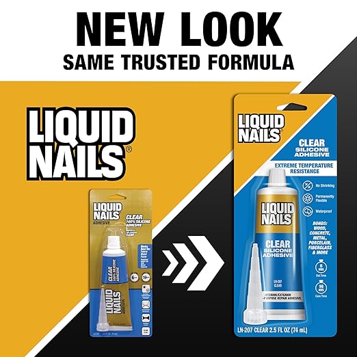 Liquid Nails Clear Small Projects Silicone Adhesive, 2.5 oz