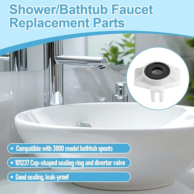 3 Pcs Tub Spout Diverter Repair Kit Shower Diverter Repair Kit Tub Faucet with Diverters Tubs Spout Replacement Cup Seal and Diverters Gate Compatible for Most Tubs Spouts