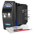Nilight Down Up Polarity Reverse Switch DPDT 20A 7PIN Momentary Rocker ON/Off/ON 12V 24V Toggle Jumper Wires for Control Motor Hoist, Crane, Linear Actuator