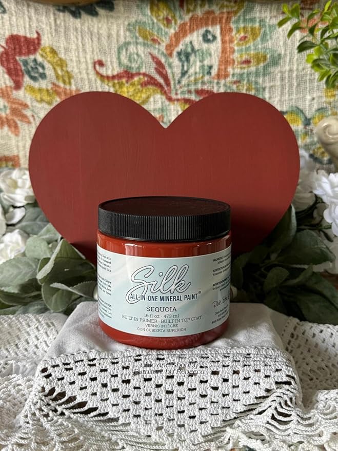 Dixie Belle Silk All-in-One Mineral Paint - Sequoia (16oz) - All-in-One Water Based Primer + Topcoat - Durable Furniture Paint - Low Reflective Finish
