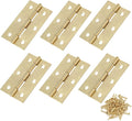 Murtenze 6 Pack 2.5 Inch Door Hinge Cabinet Hinge,Gold Butt Hinges Ball Bearing Hinges Window Hinges Outdoor Hinges with Mounting Screws