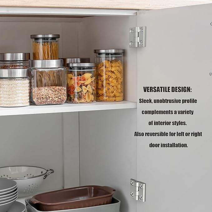 SYINE Heavy-Duty Butt Hinge Zinc Alloy Door Hinge for Closet Cabinet Door,Set of 2,Silver, 2'' x 2''