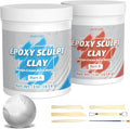 2 Pound White Epoxy Putty Sculpt Clay, 2 Part (A & B) Modeling Compound for Sculpting, Modeling, Building, Repairing, Self-Hardening Epoxy Clay Easily Repairs Metal, Wood, Tile, Ceramics, Plastic