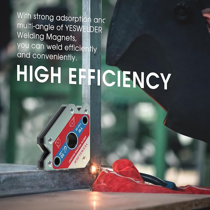 YESWELDER 50 LB Welding Magnet-4 Pieces of Magnetic Welding Holder 50 LBS Holding Power Welding Accessories