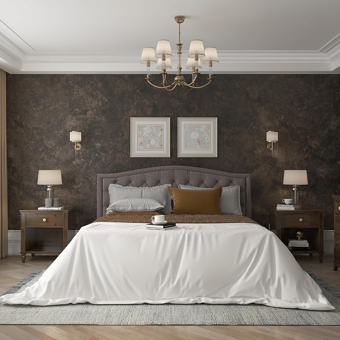 3yecao 31"×1181" Big Roll Large Size Wide Thick Dark Brown Tan Grey Concrete Wallpaper Peel and Stick Waterproof Taupe Charcoal Gray Concrete Cement Contact Paper Vinyl Tile Sticker for Bedroom Walls