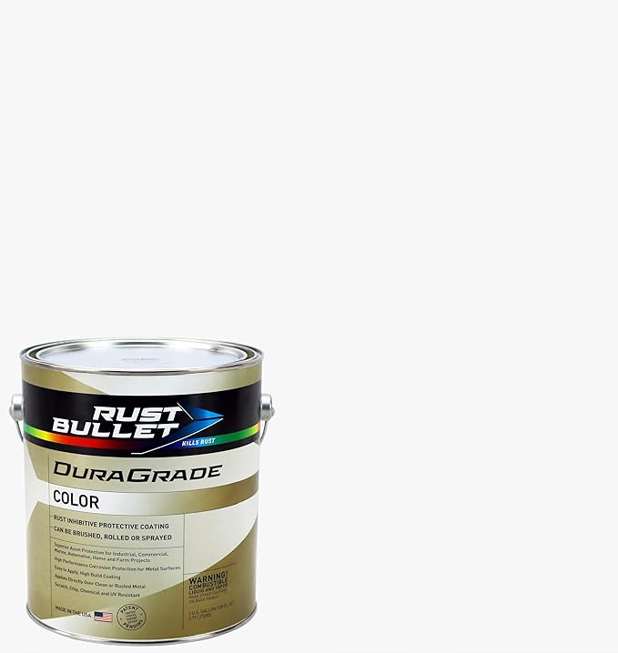 RUST BULLET DuraGrade Color - White - 1 Gallon - Advanced Technology Corrossion Control, Rust Inhibitor & Protective Coating, Exceptional Adhesion, UV Resistant