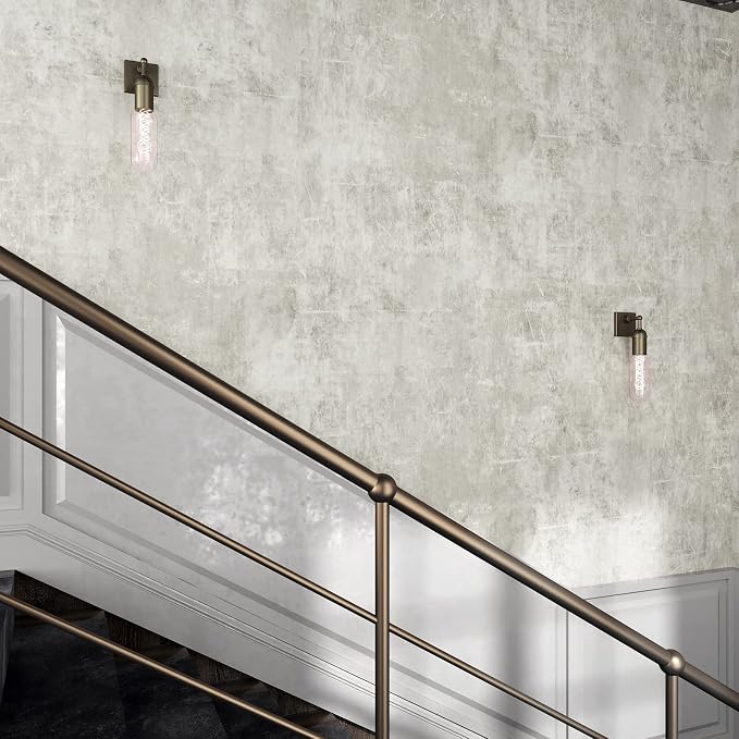 VEELIKE Distressed Concrete Wallpaper Peel and Stick Light Grey Limewash Wallpaper for Bedroom Living Room Accent Wall 24''x354'' Self Adhesive Removable Concrete Look Wall Paper for Bathroom Renters