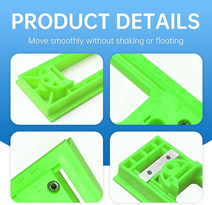 Concealed Door Hinge Installation Kit | with Guide Template Jig | with Dedicated Concealed Hinge Slotting Template | Lightweight & Reusable Design | for 5.3-7.8 inch Door Hinges (1.1 inch Width)