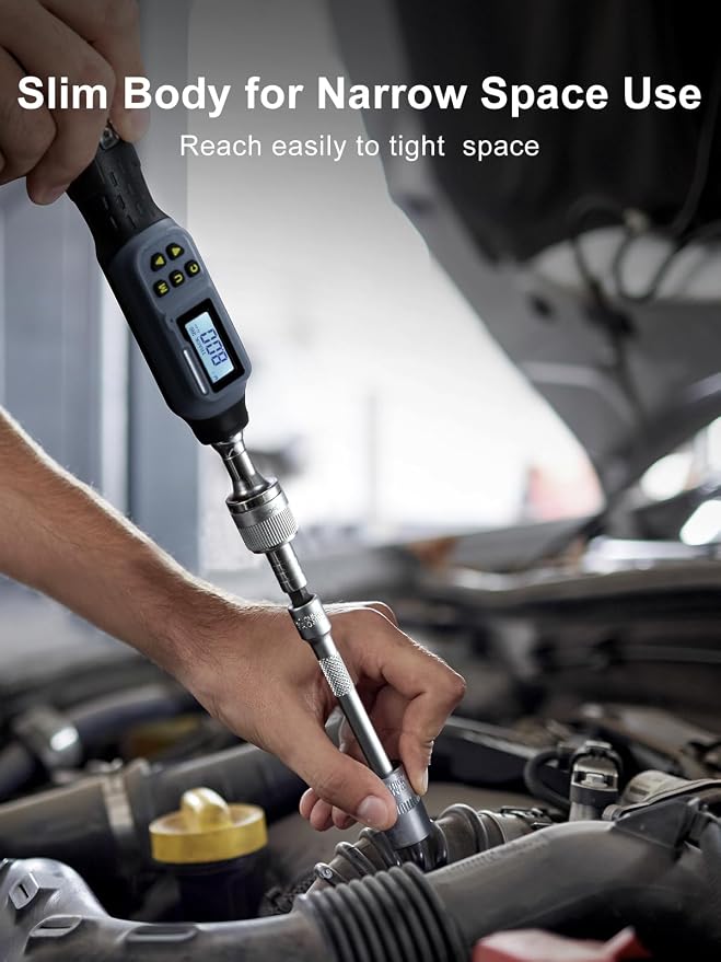 GROWNEER Upgraded Digital Torque Screwdriver, 3.5-70.8 In-lbs/0.4-8 Nm, 1/4'' Drive Inch Pound Rachet Torque Screwdriver Electrician with Buzzer & LED Indicator, Torque Wrench Screwdriver Set