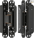 Hidden Door Hinge, 2 Pcs, Rotating Silent Design - Concealed Invisible Hinges Perfect for Invisible, Secret & Bookcase Doors, Ideal for DIY Carpenter, 3-Way Adjustable, Side Mount, 6in