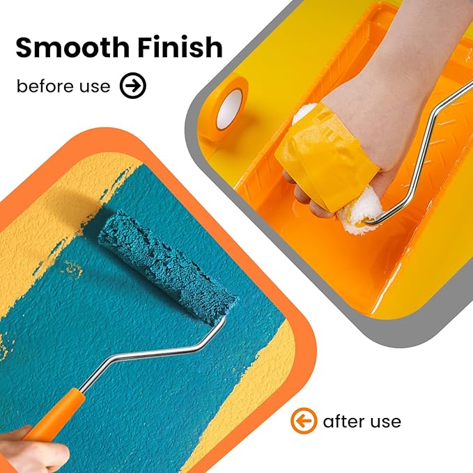 Paint Roller Covers, 25 Pack, 4 Inch 3/8" Nap Mini Microfiber Roller Covers for Painting, Roller Brush Covers, Small House Painting Supplies for Walls, Ceilings, Trim & DIY Projects