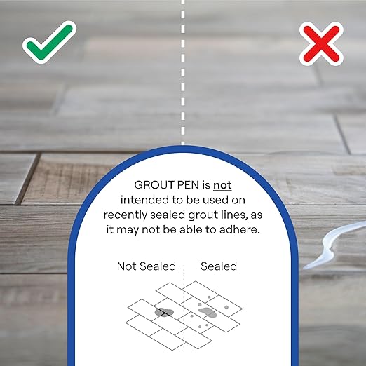 Grout Pen Brown Tile Paint Marker: Waterproof Grout Paint, Tile Grout Colorant and Sealer Pen - Brown, Narrow 5mm Tip (7mL) - 3 Pack