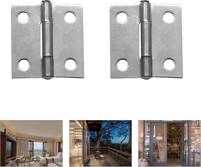 12Pcs 1 Inch 304 Stainless Steel Butt Hinges, Sliver Jewelry Box Hinges Small Cabinet Hinge Square Door Hinge Folding Craft Heavy Duty for Furniture Cupboard Drawer