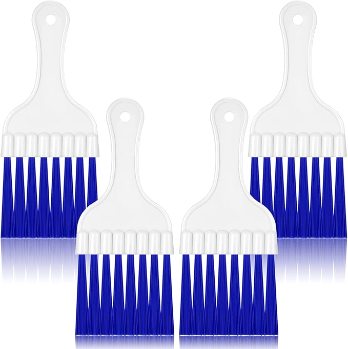4 Packs Air Conditioner Condenser Cleaning Brush Refrigerator Coil Brush HVAC Coil Cleaner Brush Small Plastic Whisk Brush (Blue)