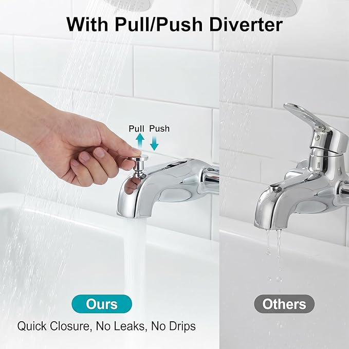 2 Set Tub Spout Diverter Repair Kit, Includes 2 x Diverter Valve Stems, 2 x Cup Seals and 2 x Gates, Bathroom Shower Bathtub Leaky Faucet Repair Replacement Parts