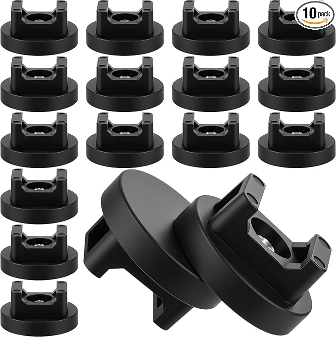 Yookeer 10 Pcs Magnetic Zip Tie Mount Base Black Magnetic Cable Clips Wire Holder Multipurpose Cable Ties Management Base Electrical Supplies for Wire (31 mm)