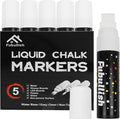 Window Chalk Markers for Cars 5 Pack Washable,White Paint Jumbo Liquid Chalk Marker with 15mm Thick Tips, Big Chalkboard Markers for Car Window, Glass, Auto, Bistro, Mirror, Poster