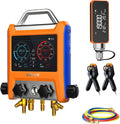 Elitech Digital 4 Valve Manifold Gauge HVAC with Refrigerant Hoses, Vacuum Micron Gauge, Thermometer Clamps, OTA Upgrade, Wireless APP Control, EMG-40VPro