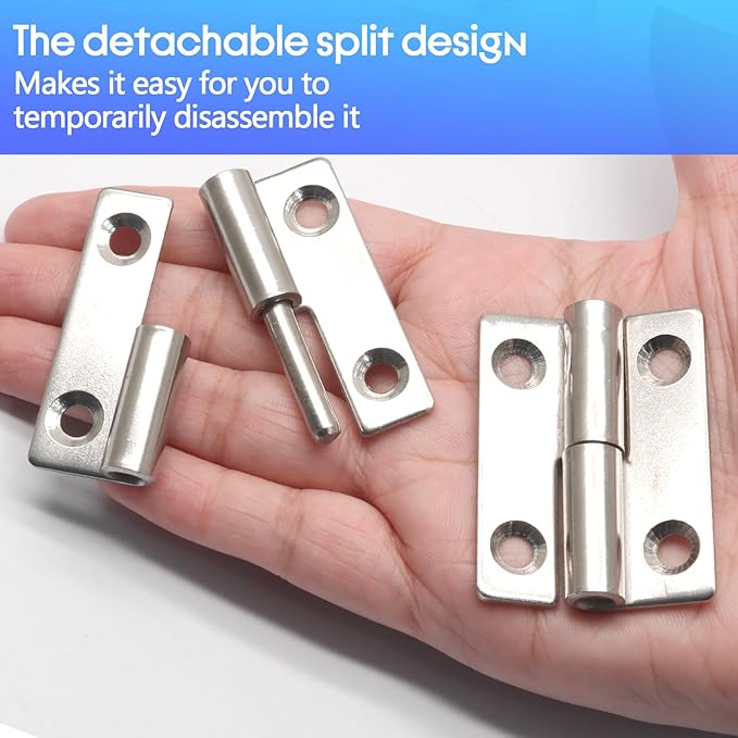 Bonsicoky 4 Pcs Stainless Steel Right Lift-Off Hinges, 2 Inch Detachable Slip Joint Small Flag Hinges with Screws