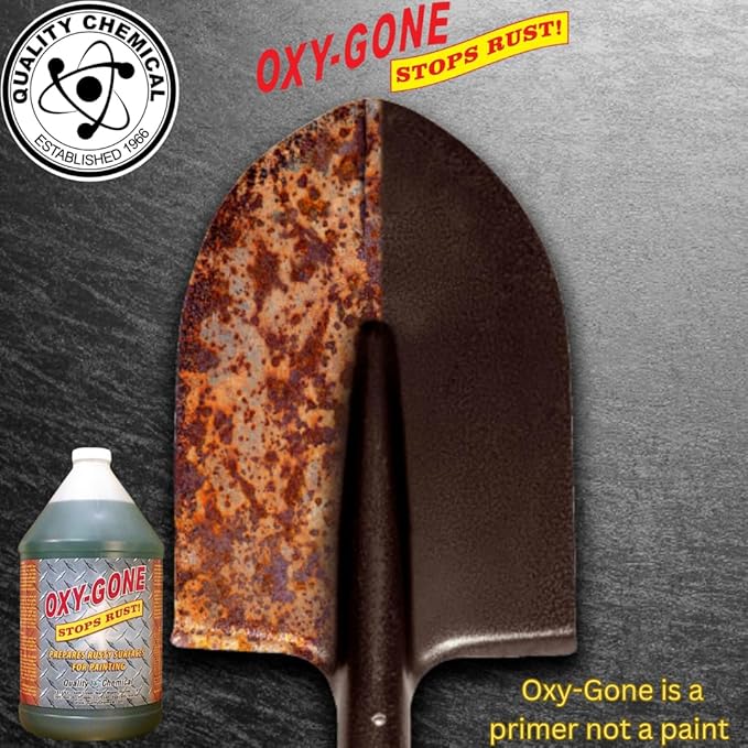 Quality Chemical Oxy-Gone Rust Remover and Metal Treatment - Rust Reformer, Rust Remover, Metal Rust Remover, Rust Neutralizer for Metal, Rust Converter, Remover, Rust Remover - 128 oz (Pack of 4)