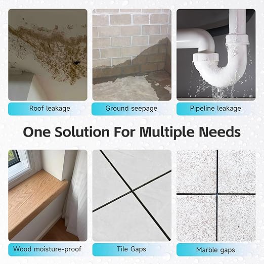 Transparent Waterproof Coating, Indoor & Outdoor Sealant, Invisible Waterproof Agent, Water-Based Clear Sealant for Roofs, Walls, Bathroom, Kitchen, Garden, Invisible Leak Repair Coating (16 floz)