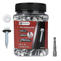 Metal Roofing Screws 10 x 1 Galvanized Hex Head Sheet Metal Screws, Metal to Wood Siding Screws, Self Tapping Screw with EPDM Washer for Corrugated Roofing (White-300Pcs)
