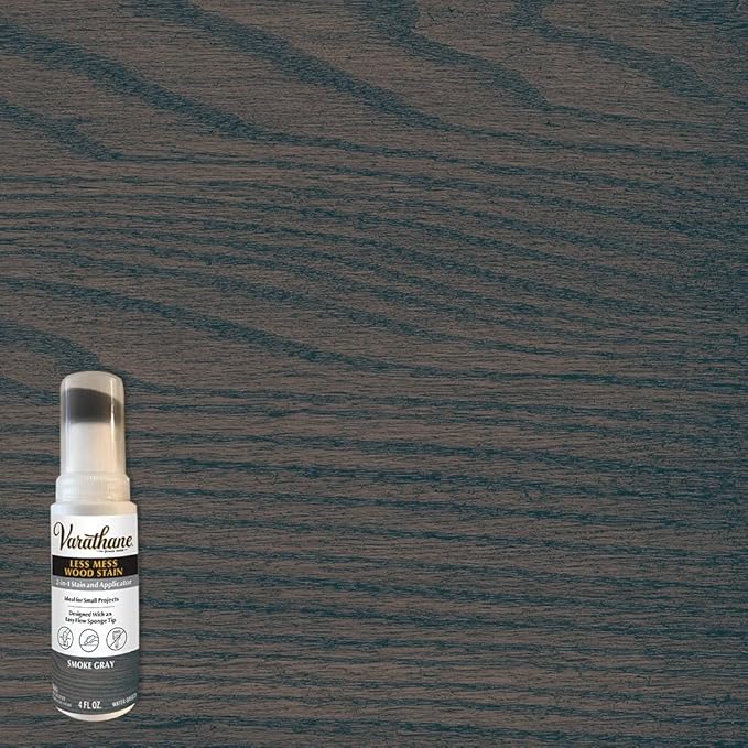 Varathane 368033-4PK Less Mess Wood Stain and Applicator, 4 oz, Smoke Gray, 4 Pack