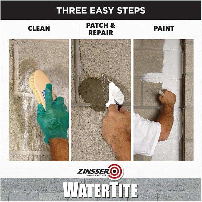 Zinsser 270267-2PK WaterTite LX Ultra Waterproofing Paint, Gallon, White, 2 Pack