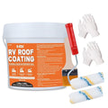 E-SDS RV Roof Sealant Waterproof - White 1 Gallon Liquid Flexible Rubber Repair Sealant Elastomeric Coating for Campers, Trailers, Metal Buildings - Accessories Packaged Inside The Bucket