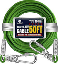 Tie Out Cable for Dogs Up to 300lbs,50ft Extra Strong 1000lbs Break Strength Tie-Out Tether Trolley Training Lead,Dog Run Cable for Yard Garden Park Camping Outside (Green, 300lbs 50ft)