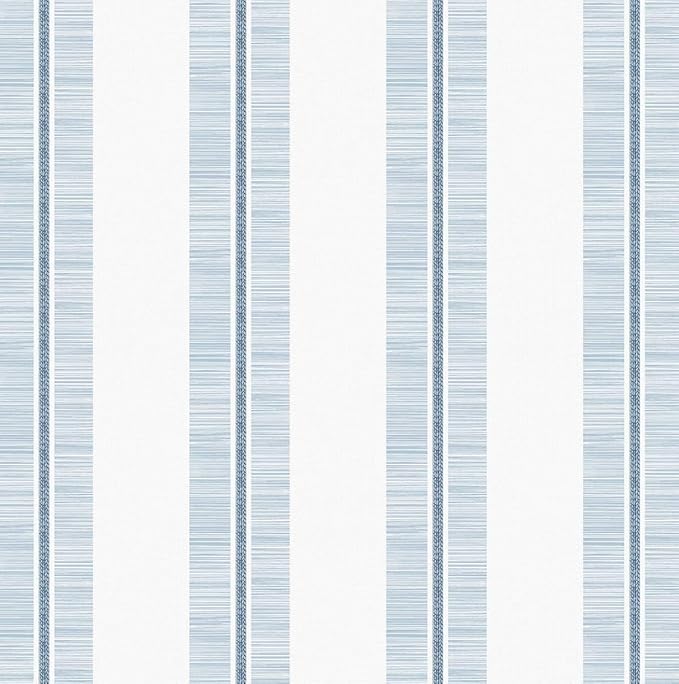 NextWall Beach Towel Stripe Peel and Stick Wallpaper (Blue Skies)