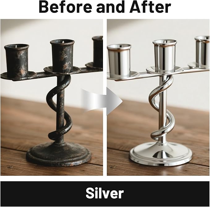 SENVEN Liquid Silver Leaf Paint High Gloss Multi Surface Rich Silver Paint for Metal, Wood, Plastic, Canvas, Appliance, Furniture Scratch Repair & Art Handcrafts 30ml/1.5oz Fast Drying Acrylic Metallic Finish