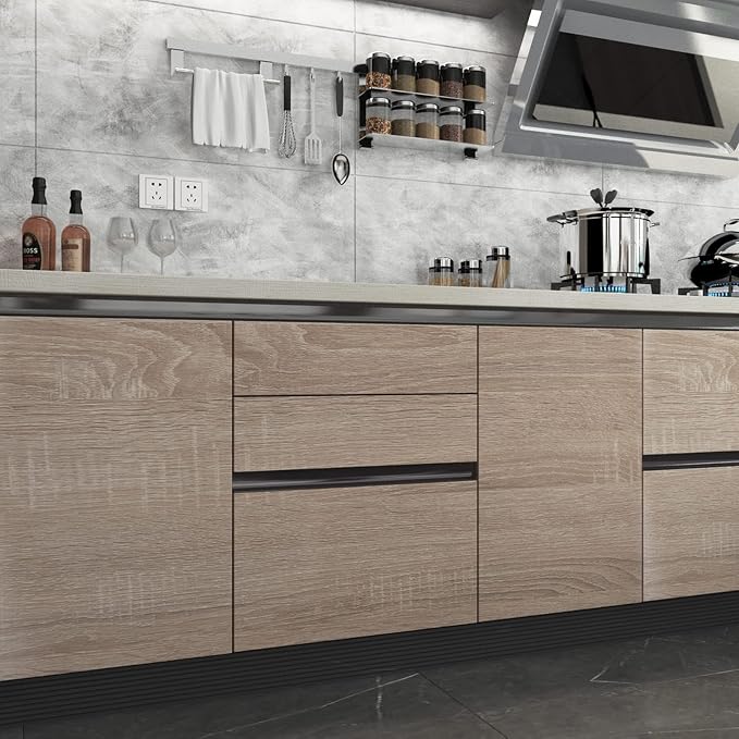 Boobest Large Size Wood Contact Paper 48"x354" Light Oak Wood Wallpaper | Peel and Stick Faux Wood Contact Paper for Countertops Appliance Furnitrue Self Adhesive Waterproof Removable Wood Vinyl Wrap