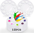 Hulameda Paint Tray Palettes, Plastic Paint Pallets for Kids or Students to Paints on School Project or Art Class-12pcs,Clear