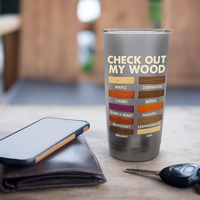 Funny Woodworking Design For Men Dad Woodwork Carpentry Stainless Steel Insulated Tumbler