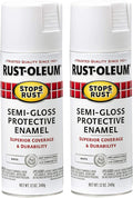 Rust-Oleum 7797830 Stops Rust Spray Paint, 12 oz, Semi-Gloss White, 2 Pack