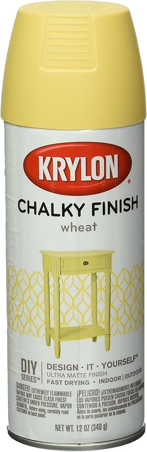 Krylon K04114000 Chalky Finish Spray Paint, Wheat, 12 Ounce